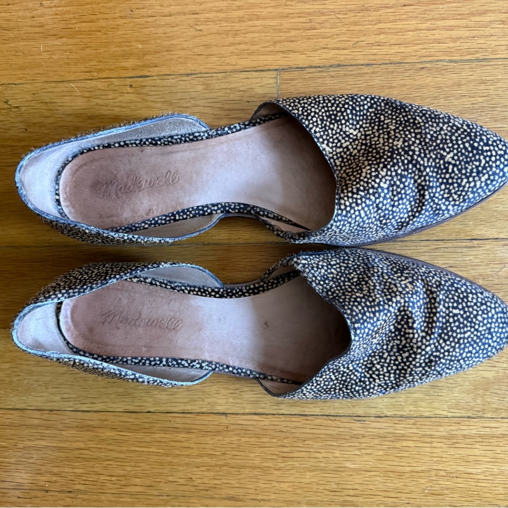Madewell Women's Calf Hair Open Flats size 10
